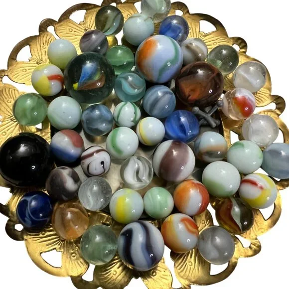 marbles vintage lot assortment of different types and colors 200 marble Pieces - Picture 7 of 15